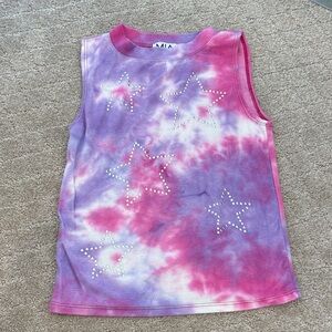 MIA NY Kids Tie-Dye Star with Studs Tank Top- size Medium